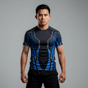 Blue Matrix Men's BJJ Rash Guard