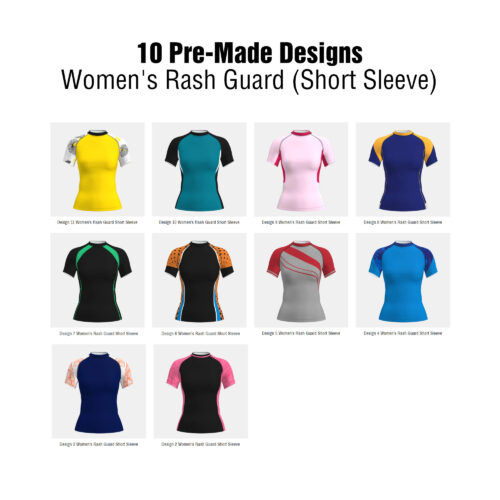 Women's Pre-Made Rash Guard Designs Template